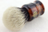 2 Band Finest Badger Hair Shaving Brush Faux Amber Handle 26mm Knot FI26-AM33