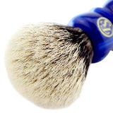 20MM 2 Band Finest Badger Hair Shaving Brush w/ Sapphire Blue Handle