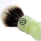 20MM 2 Band Finest Badger Hair Shaving Brush w/ Faux Jade Handle